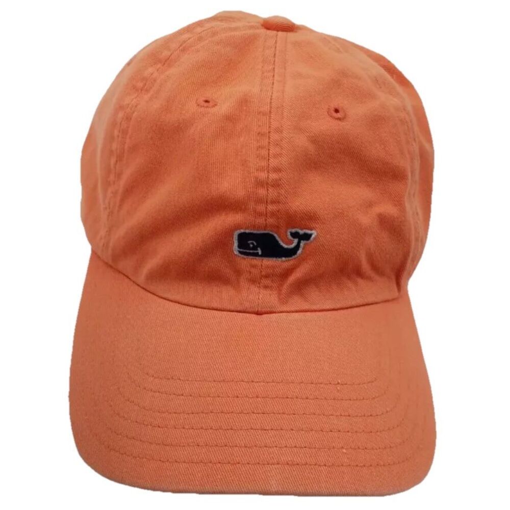 Vineyard Vines Adjustable 100% Cotton Orange Embroidered Logo Baseball Hat Cap